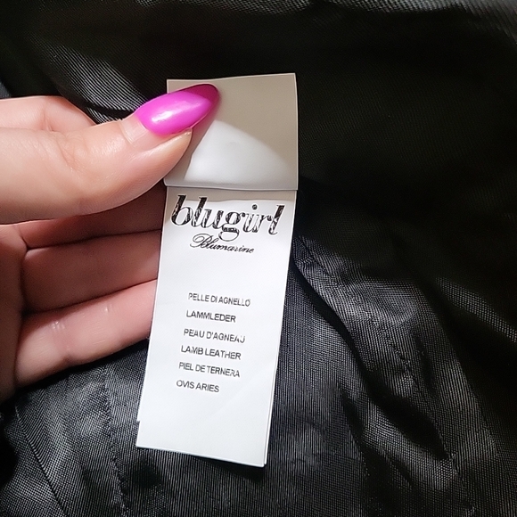 Blumarine Blugirl Black Lamb Leather Jacket Moto Motorcycle Made in Italy Medium - Picture 9 of 13